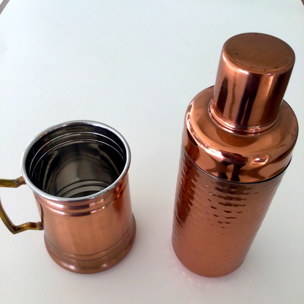 Brass Mixer and Mug Set